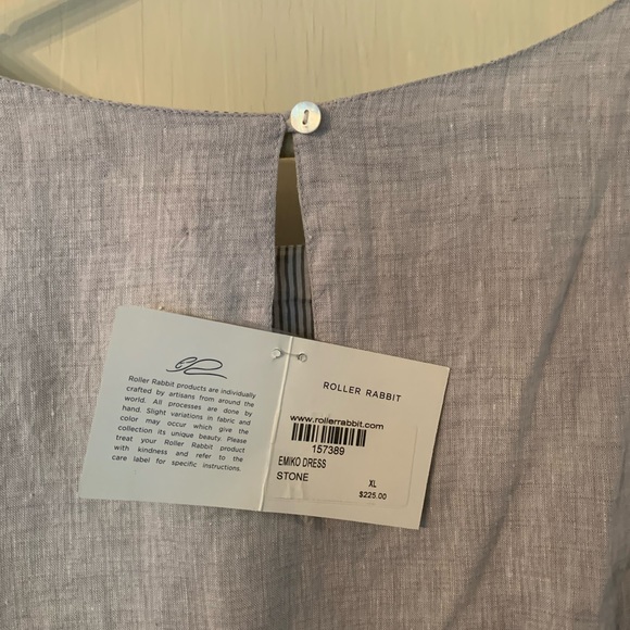 NWT Roller Rabbit Stone linen shift dress XL Sale - Picture 4 of 5